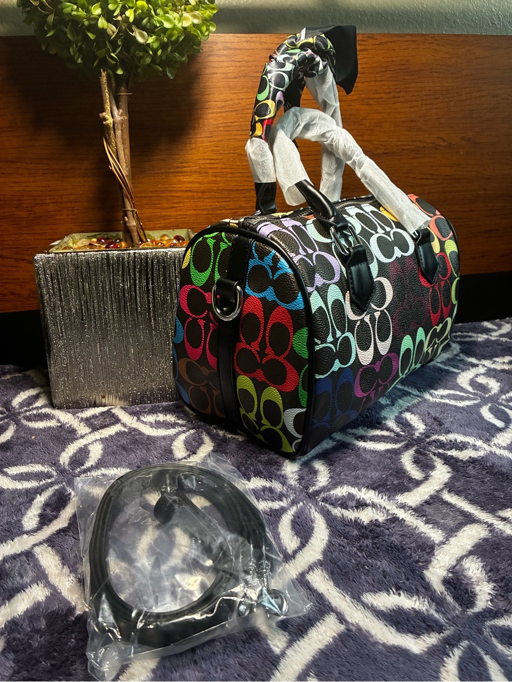 Coach Rainbow Signature Rowan Satchel Bag Limited Edition Pride - Picture 3 of 5